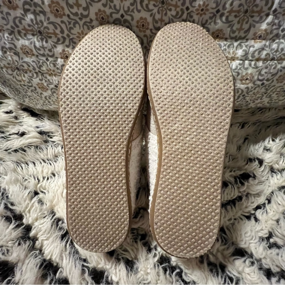 Toms Natural Plush Faux Shearling Bota Metallic Lace-Up Boho Boots - Picture 5 of 10